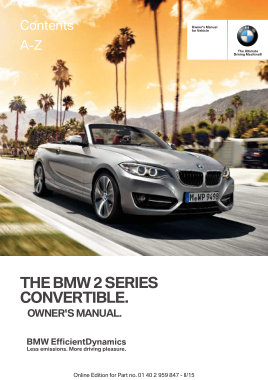 2015 BMW 2 Series Convertible Owners Manual